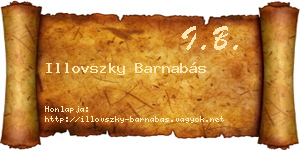 Illovszky Barnabás névjegykártya