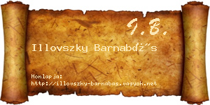 Illovszky Barnabás névjegykártya