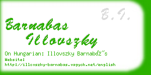 barnabas illovszky business card